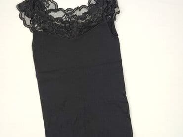 czarne bluzki z koronką plus size: Greence, Top damski, rozmiar L — 1
