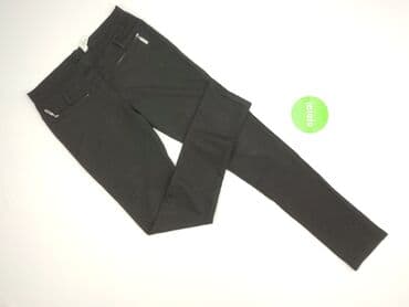 srebrne sukienki na imprezę: Material trousers for women, size S (EU 36) — 2