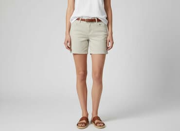 krótkie spodenki beżowe: CAMAIEU, Szorty damskie, rozmiar M — 8