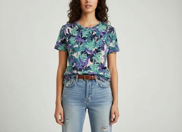 koszula w palmy h m: H&M, T-shirt damski, rozmiar L — 1