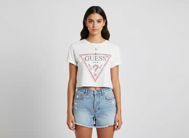 białe t shirty guess: Guess, Top damski, rozmiar S — 1