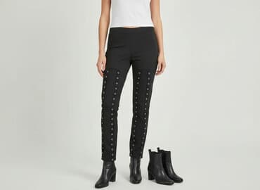 legginsy że szwem między pośladkami: Spodnie materiałowe damskie, rozmiar S — 5