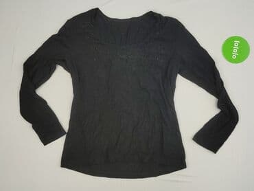 czarne t shirty damskie w serek: Bluzka damska, rozmiar L — 2