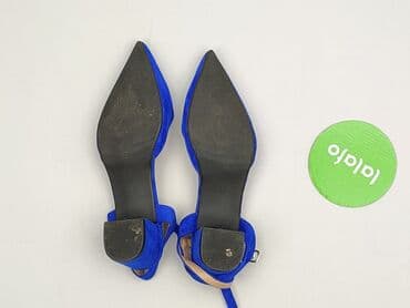 ccc srebrne sandały na obcasie: Półbuty damskie, rozmiar 37 — 4