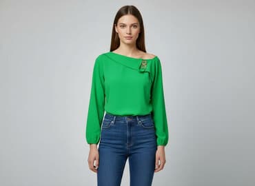 zielone eleganckie bluzki: Bluzka damska, rozmiar S — 6