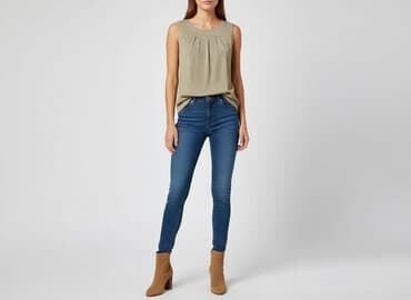 bluzki z transparentnymi rękawami: Topshop, Women`s tunic, size M — 1