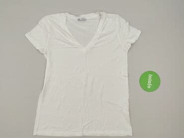białe t shirty z dekoltem v: Zara, T-shirt damski, rozmiar S — 3