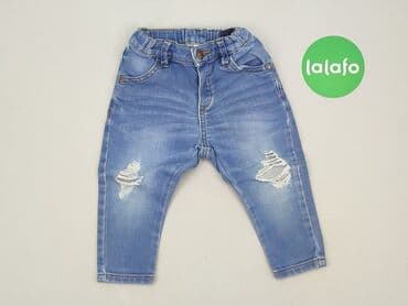 pajacyk z weluru: Denim pants, Lindex, 6-9 months, condition - Good — 2