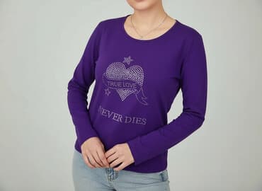 bluzki w paski z serduszkiem: Bluzka damska, rozmiar M — 6