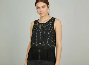 spódniczka z frędzlami: H&M Divided, Top damski, rozmiar S — 7