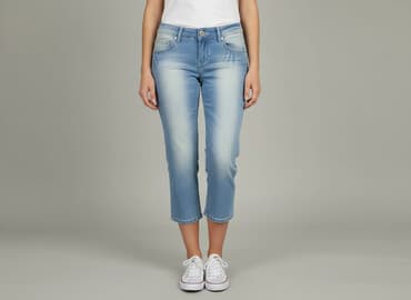 DENIM JEANS, 3/4 Trousers for women, size S