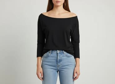 czarne bluzki w lodke: Bluzka damska, rozmiar S — 1