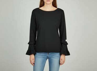 czarne bluzki w lodke: Bluzka damska, rozmiar S — 1
