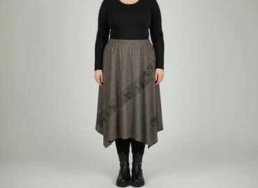 spódnice brązowa midi: Spódnica damska, rozmiar 4XL — 1