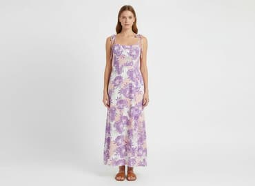 liliowa sukienka plus size: Sukienka damska, rozmiar L — 7