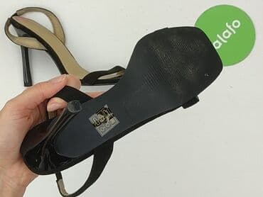 srebrne buty na słupku ccc: Sandals for women, size 39 — 4