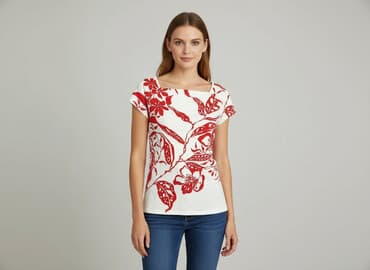 bluza z czerwonym napisem: Bluzka damska, rozmiar XS — 6