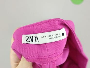 Trousers: Zara, Material trousers for women, size M — 4