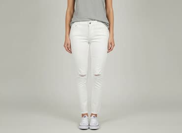 zalando białe jeansy damskie: Jeansy damskie, rozmiar L — 7