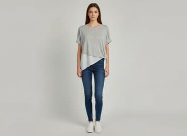 top z długim rękawem pull and bear: PULL&BEAR, T-shirt damski, rozmiar S — 7