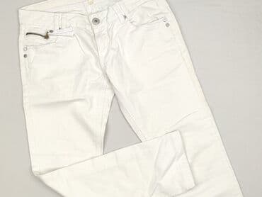 białe jeansy z wysokim stanem: Amisu, Jeansy damskie, rozmiar S — 1