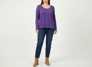 lawendowa bluzki damskie: Bluzka damska, rozmiar XL — 6