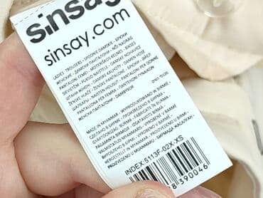 beżowe jeansy damskie: Sinsay, Spodnie materiałowe damskie, rozmiar XS — 6