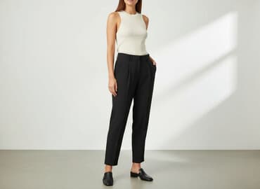 długie spodnie damskie dla wysokich: H&M, Spodnie materiałowe damskie, rozmiar L — 7