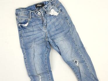 skórzana kurtka i futrzana kamizelka: Jeans, 8 years, 122/128, condition - Perfect — 1