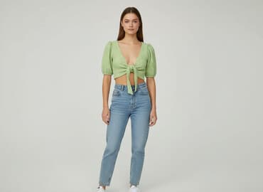 crop koszula: Bluzka damska, rozmiar M — 8