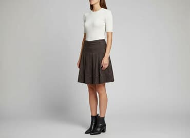 spódnice brązowa midi: Reserved, Spódnica damska, rozmiar L — 1