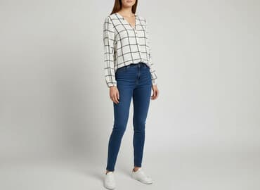 damska bluzka zapinana z tyłu krzyżówka: F&F, Жіноча блуза, розмір S — 1