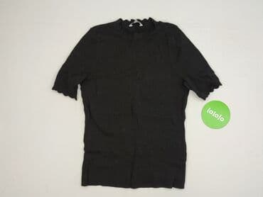 czarne t shirty damskie w serek: H&M, T-shirt damski, rozmiar S — 2