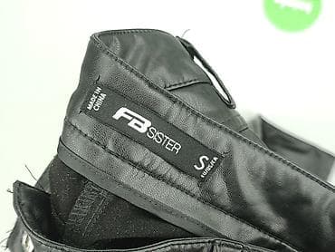 czarne jeansy pull: FB Sister, Spodnie materiałowe damskie, rozmiar S — 4
