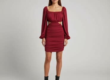 prosta sukienka z bufiastymi rękawami: Women`s dress, size S — 1