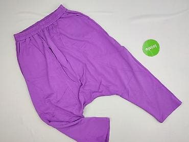 comfortable buty: Fioletowe damskie spodnie typu harem/jogger z obniżonym krokiem. - — 2