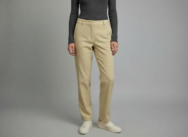 białe lniane spodnie zara: H&M, Spodnie materiałowe damskie, rozmiar M — 7