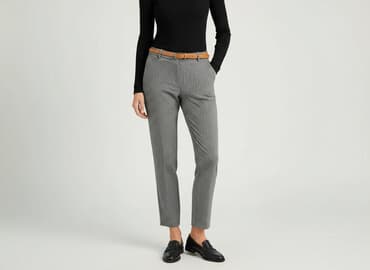 cekinowe spodnie h m: H&M, Spodnie materiałowe damskie, rozmiar L — 7