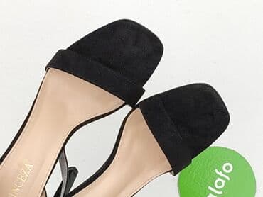 czarne sandały na słupku vices: Vinceza, Sandały damskie, rozmiar 39 — 10