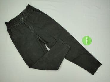 jeans baggy paperbag: Material trousers for women, size S — 2