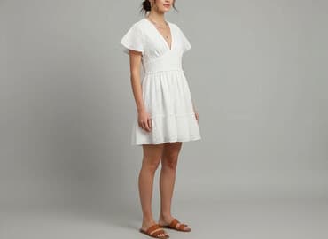 smyk białe sukienki: Sinsay, Sukienka damska, rozmiar L — 6