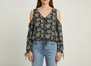 czarne bluzki z fredzlami: Colours, Bluzka damska, rozmiar M — 1