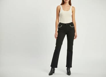 dżinsy z łańcuchem: Jeansy damskie, rozmiar 2XS — 1