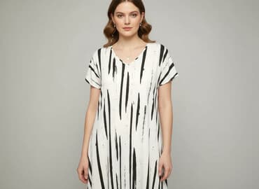 sukienka biała z długim rękawem: Sukienka damska, rozmiar L — 6