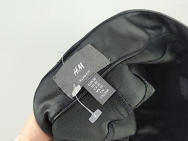 Ubrania męskie: H&M spodnie męskie Slim Fit – czarne, z efektem skóry - Krój — 4