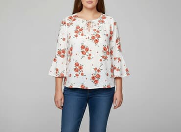 biała jedwabna bluzka damska: Bluzka damska, rozmiar XL — 5