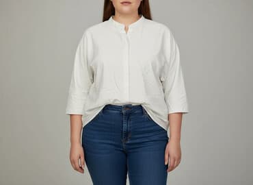 koszule z zakrytymi guzikami: Koszula damska, rozmiar 8XL — 5