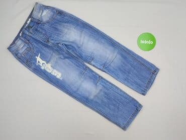 czarne spodnie woskowane z wysokim stanem: Spodnie jeansowe, Topolino, 8 lat, 128, stan - Bardzo dobry — 2