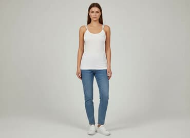 cieliste podkoszulki damskie: T-shirt damski, rozmiar S — 6