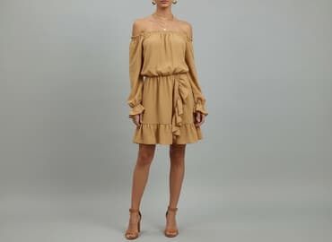 sukienki beżowe midi: Sukienka damska, rozmiar S — 6